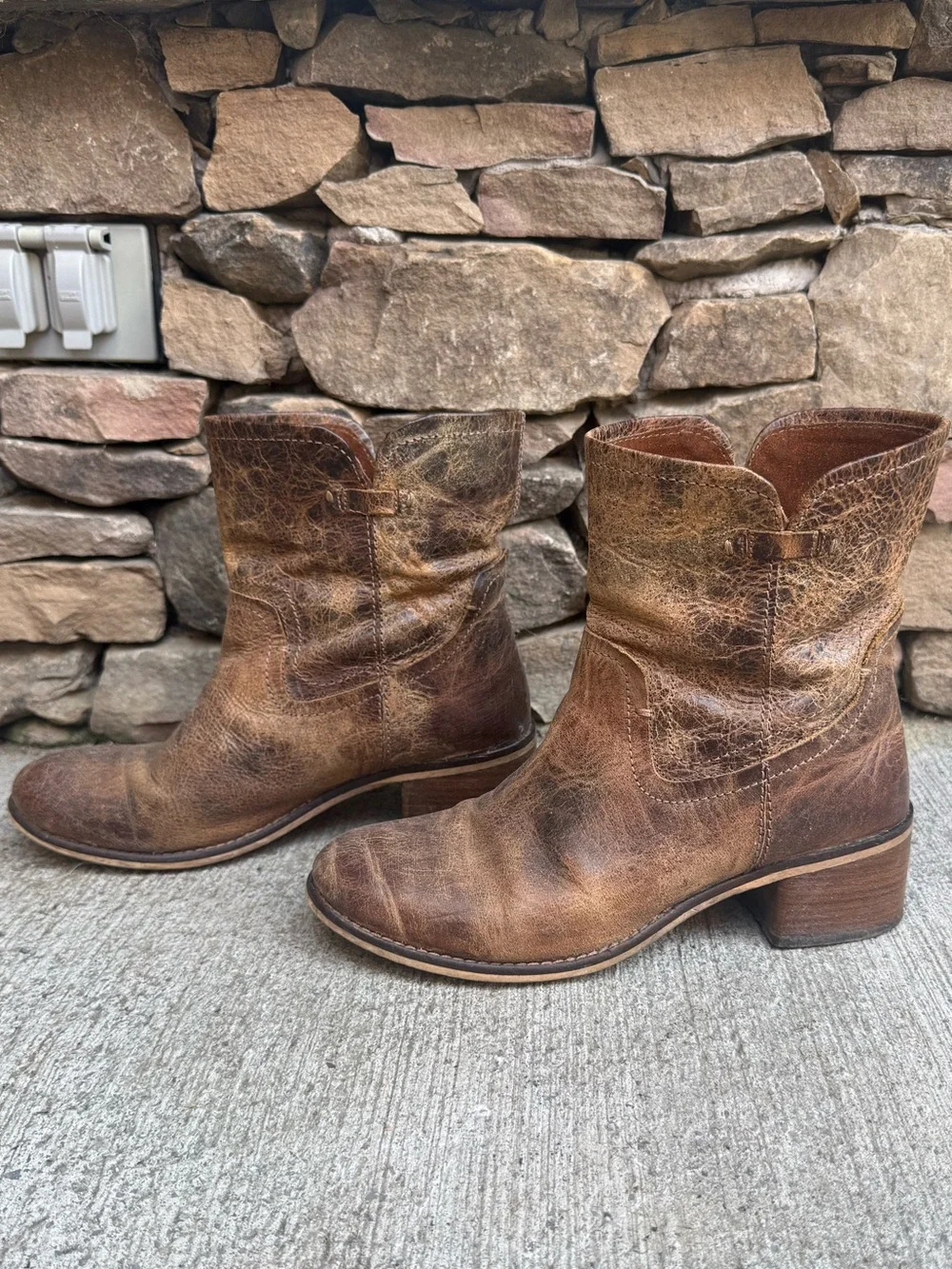 Diba True Women's Rustic Brown Leather Ankle Booties